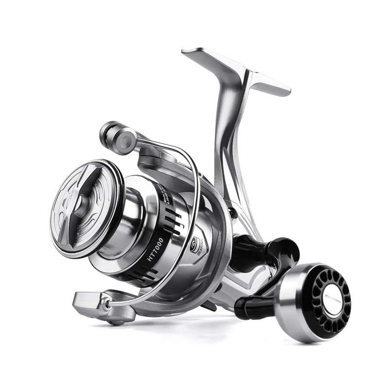 Trolling Reel - Silberne Angelrolle Spinning Ultraleicht Metallspule CNC-Metallgriff